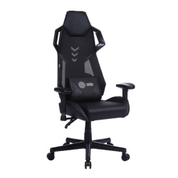 Кресло игровое Cactus CS-CHR-090BL черный (экокожа/сетка,120кг, крестовина нейлон, колесики нейлон, подголовник, поддержка поясницы) 