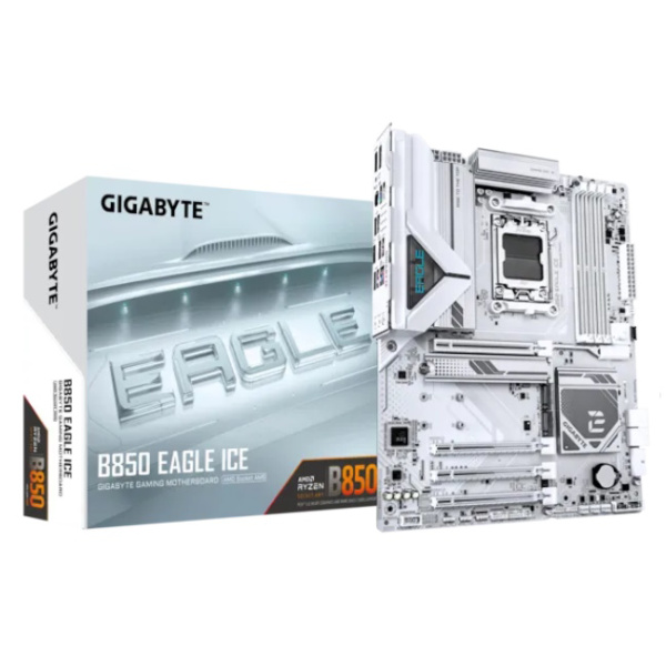 Материнская плата Gigabyte B850 EAGLE ICE (LGA AM5, AMD B850, ATX, 4xDDR5 5200 МГц, 4xSATA, 3xM.2, 4хPCI-E x16, HDM/DP)
