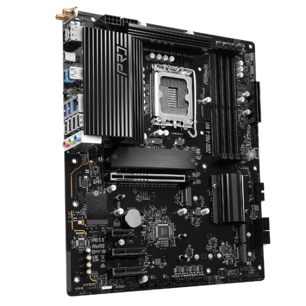 Материнская плата ASRock Z890 PRO-A WIFI LGA 1851, Intel Z890, ATX, 4xDDR5 5600 МГц, 4xSATA, 4xM.2, 1хPCI-E x16, HDMI/DP, Wi-Fi, Bluetooth