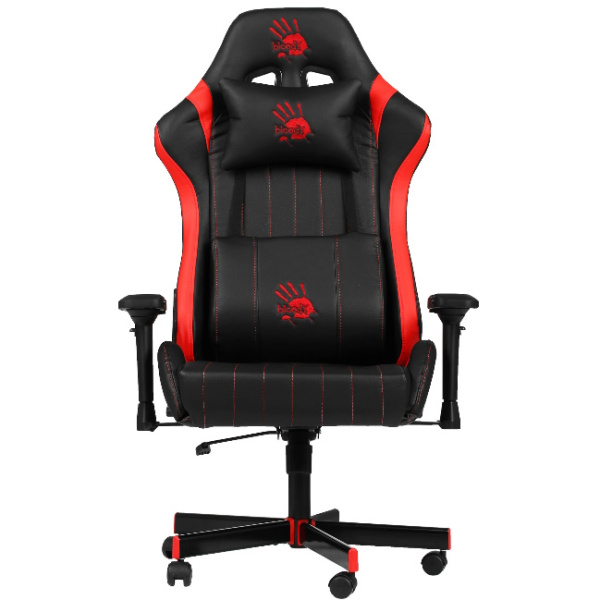 Кресло игровое A4Tech Bloody GC-990 черный/красный (экокожа, 180 кг, крестовина металл, подголовник, поддержка поясницы)   