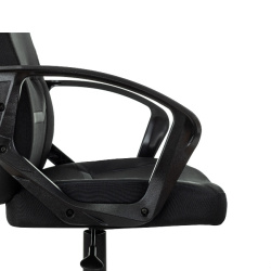 Кресло игровое Zombie 100 черный (ткань/ эко.кожа, 120кг, крестовина пластик, колесики пластик)