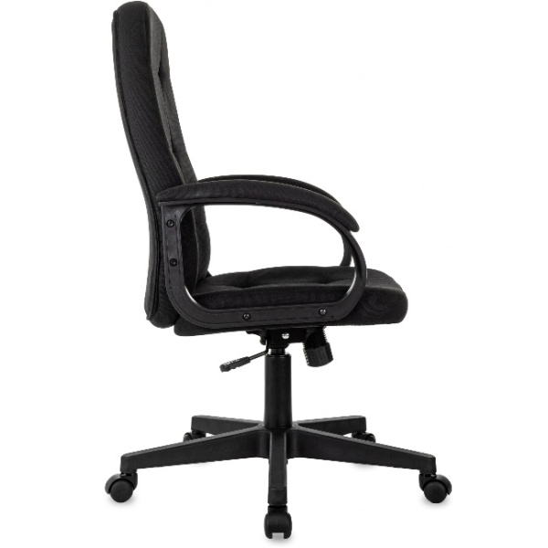 Кресло руководителя Бюрократ CH 002 Fabric черный (ткань, до 120 кг, крестовина пластик, колесики пластик)