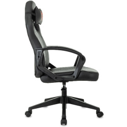 Кресло игровое Zombie 50 черный (экокожа, 120 кг, крестовина пластик, колесики пластик, подголовник)