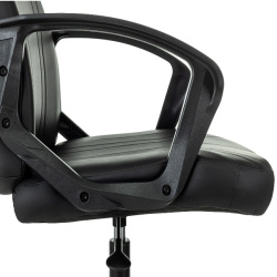 Кресло игровое Zombie 50 черный (экокожа, 120 кг, крестовина пластик, колесики пластик, подголовник)