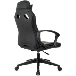 Кресло игровое Zombie 50 черный (экокожа, 120 кг, крестовина пластик, колесики пластик, подголовник)