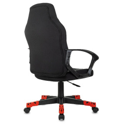 Кресло игровое Zombie 100 черный (ткань/ эко.кожа, 120кг, крестовина пластик, колесики пластик)