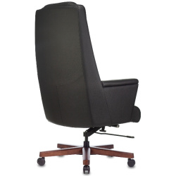 Кресло руководителя Бюрократ _DUKE черный (нат.кожа/экокожа, 150 кг, крестовина металл/дерево, колесики полиуретан)